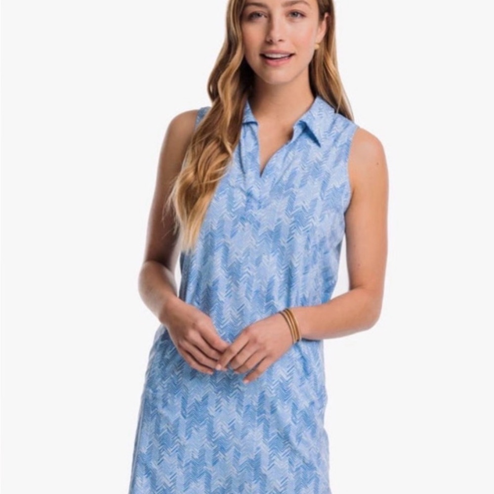 Southern Tide Kamryn Brrr Horizon Blue Dress